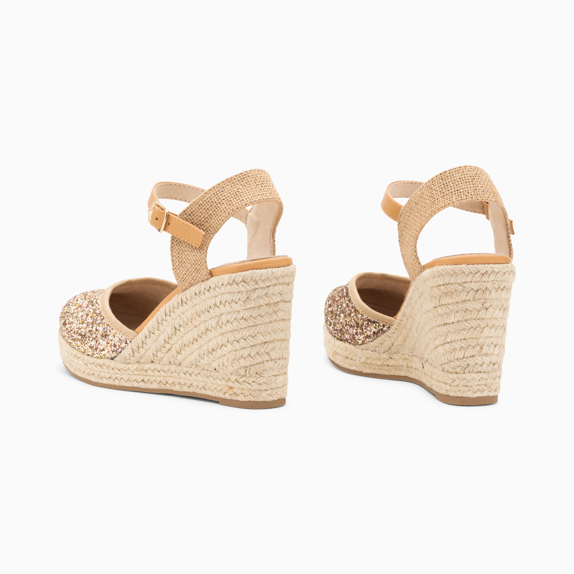 Sandales à talon, Compensées-Sandales compensées Jeanne à paillettes multicolores