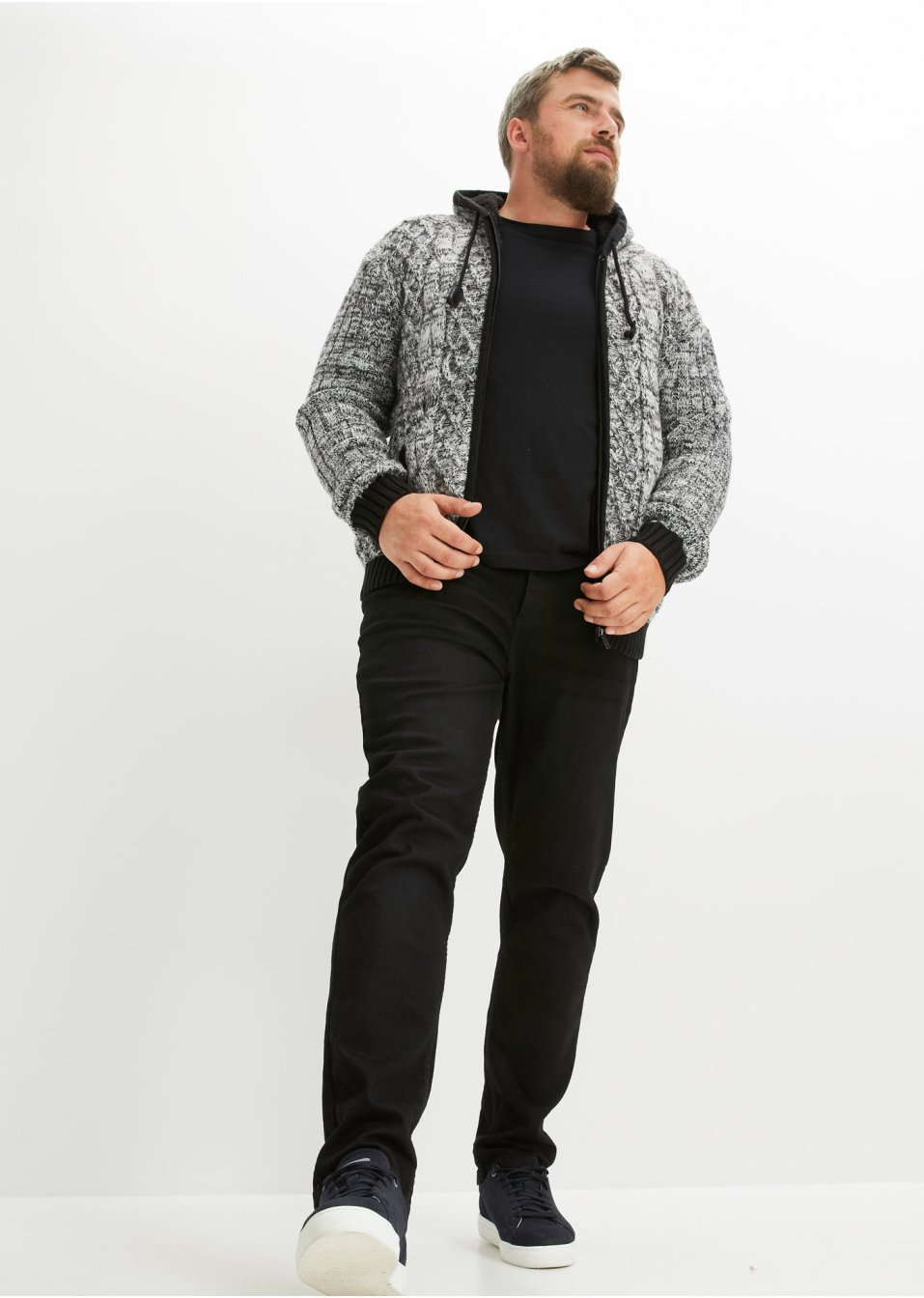 Gilet en maille à capuche