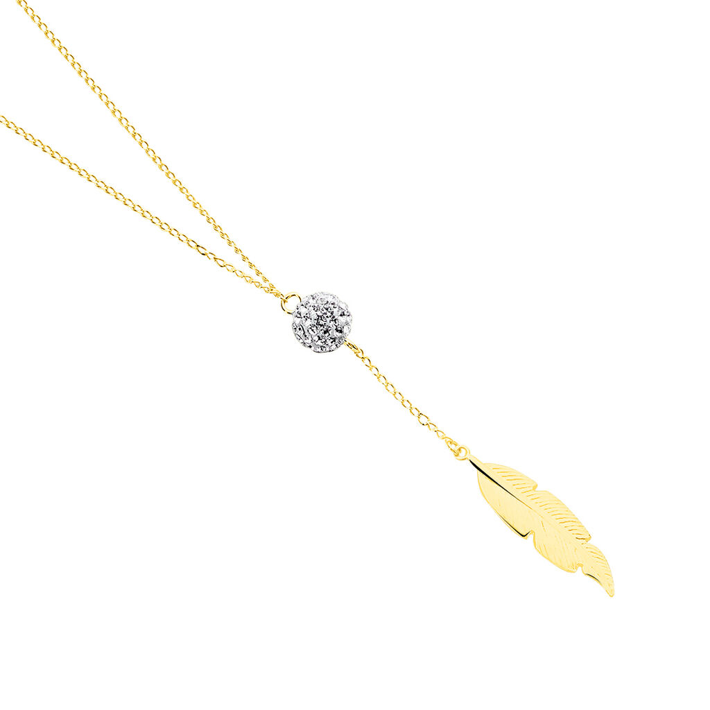 Collier Powoo Or Jaune Strass