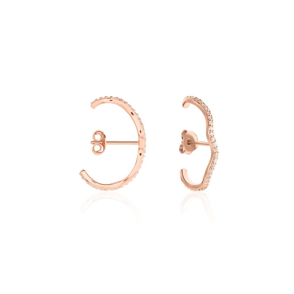 Créoles Lowri Argent Rose Oxyde De Zirconium