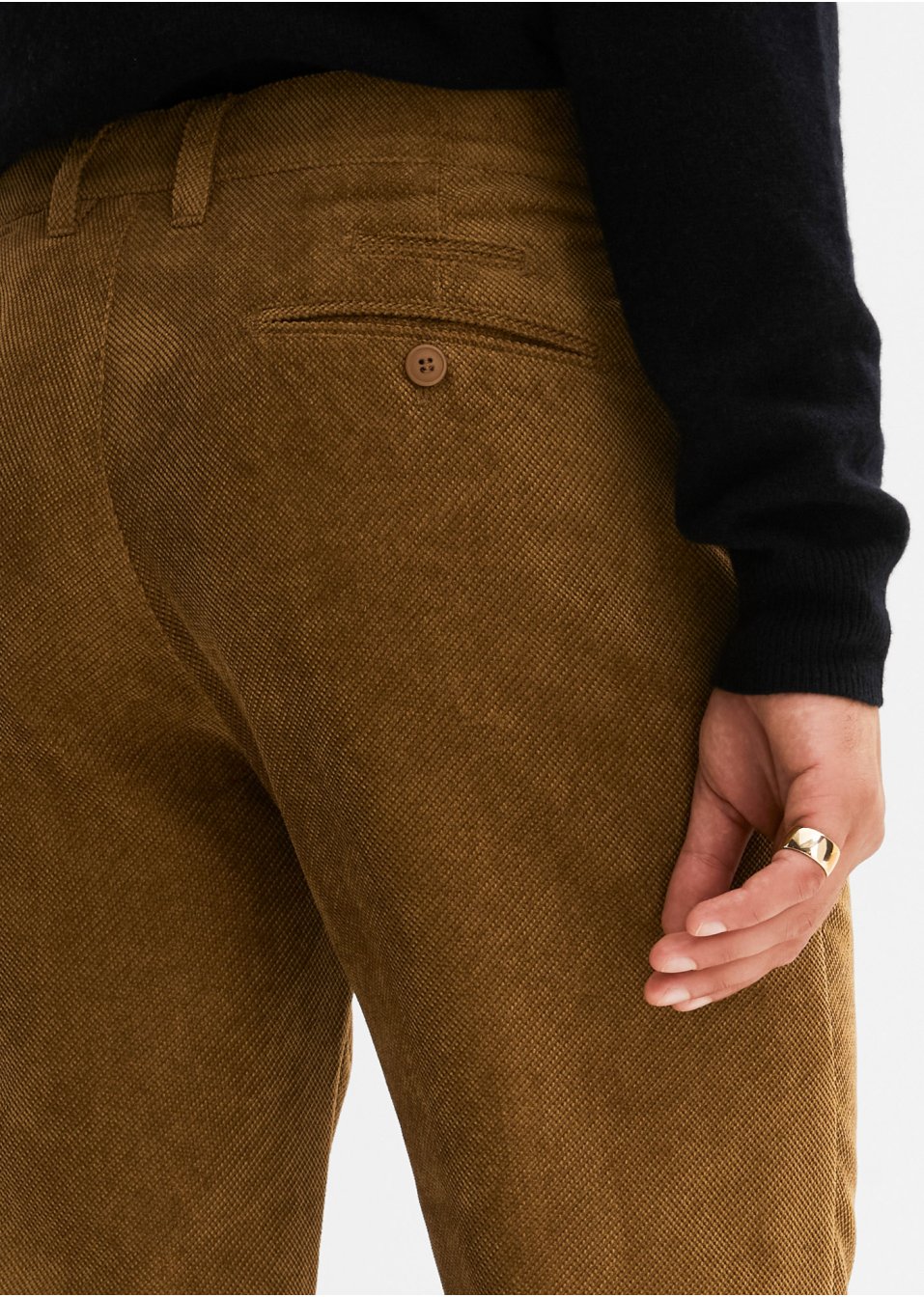 Pantalon chino en velours côtelé Regular Fit, Straight