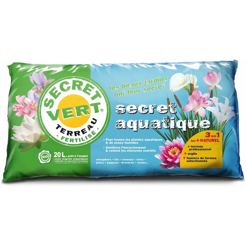 Terreau bio pour plantes aquatiques 20l (lot de 5)