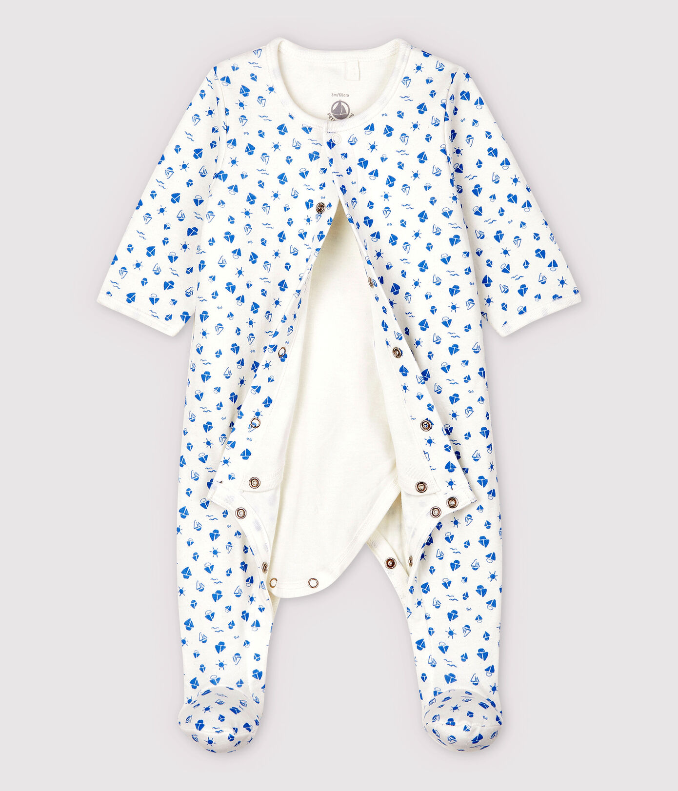 Bodyjama à imprimé bateaux bébé en tubique en coton biologique