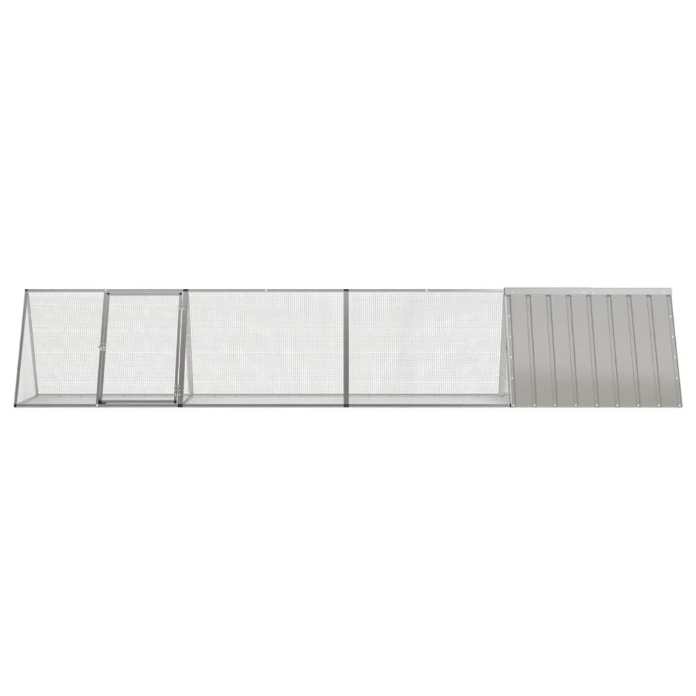 Cage pour lapin gris 403,5x80,5x71 cm acier galvanisé