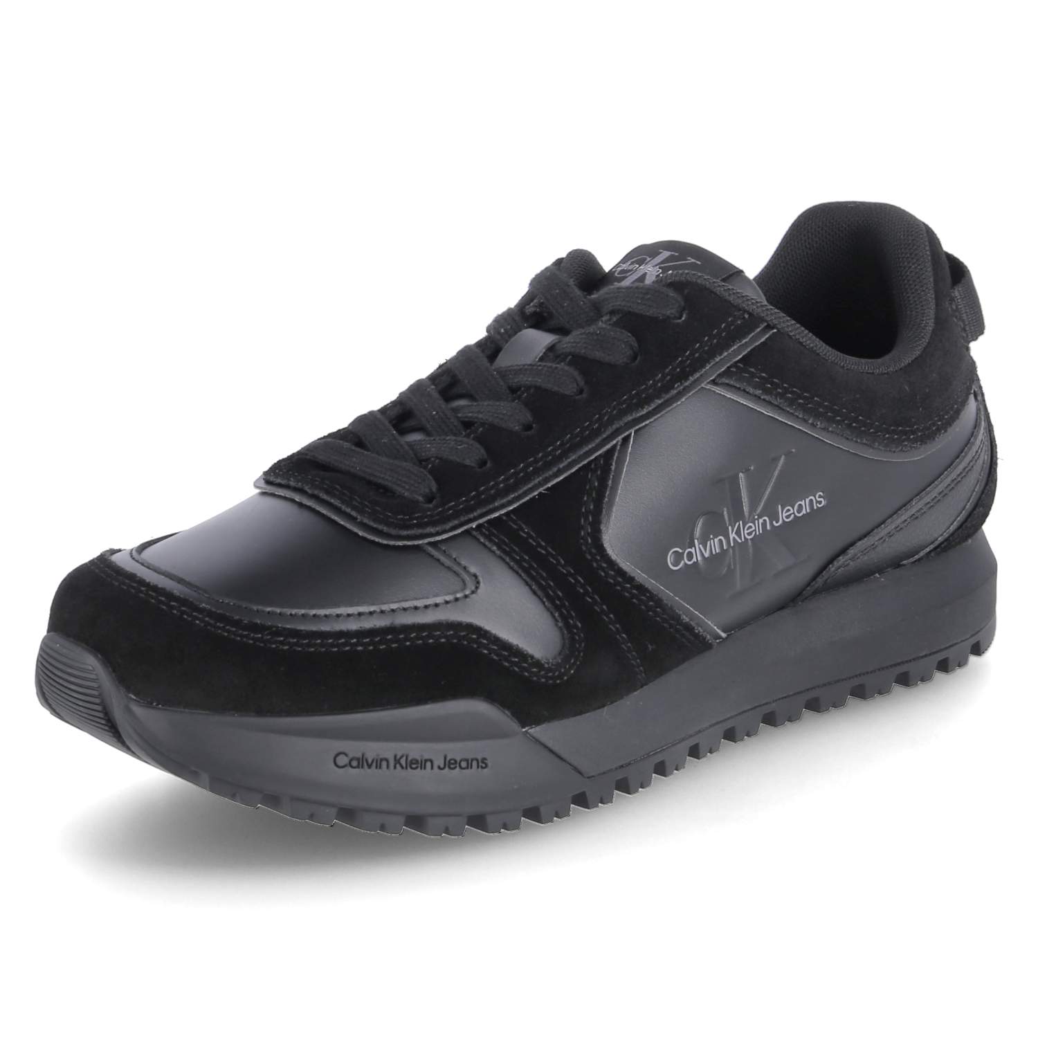 Calvin Klein Jeans Low Sneaker TOOTHY RUNNER IRREGULAR LINES - triple black