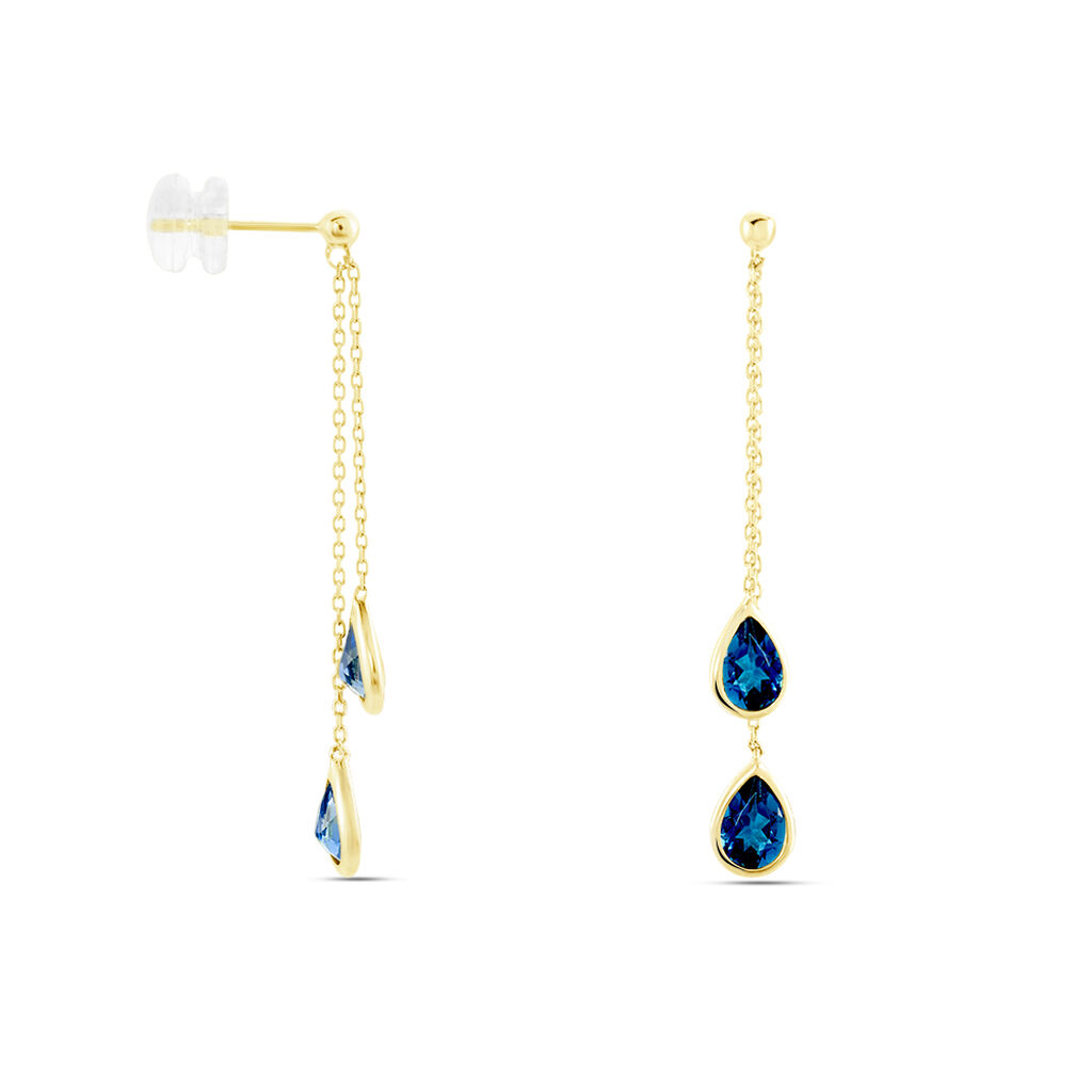 Boucles D'oreilles Pendantes Or Jaune Carlyn Topaze