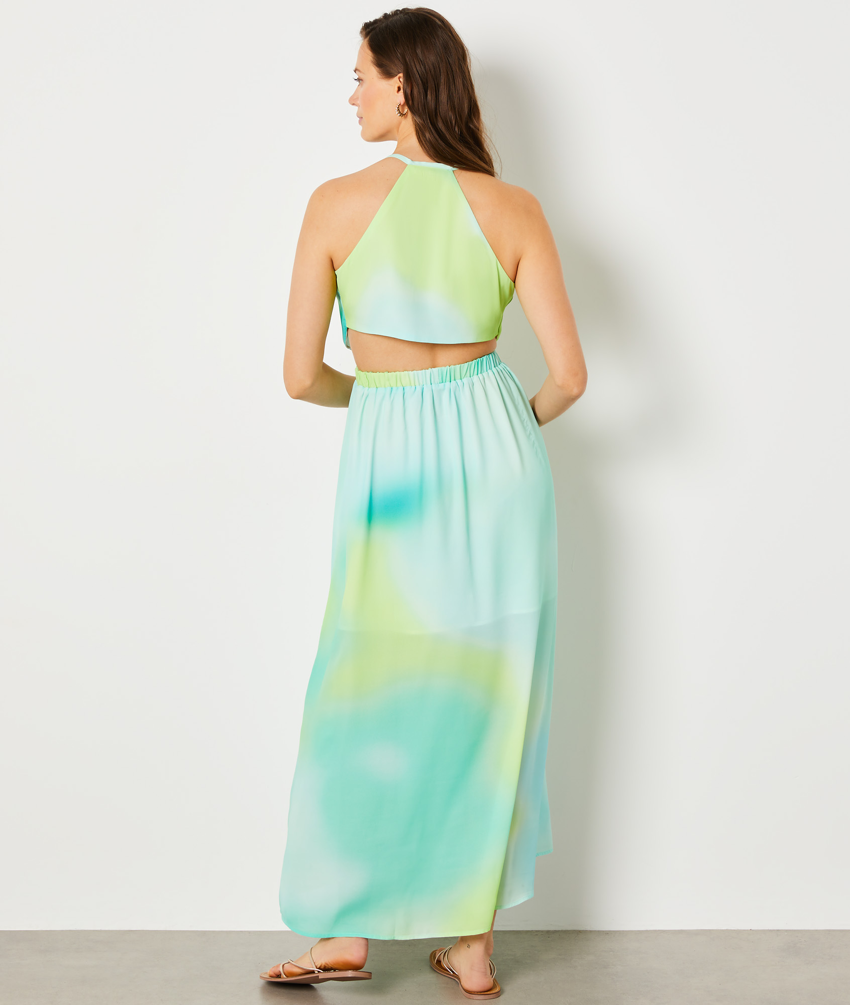 Robe longue à découpe