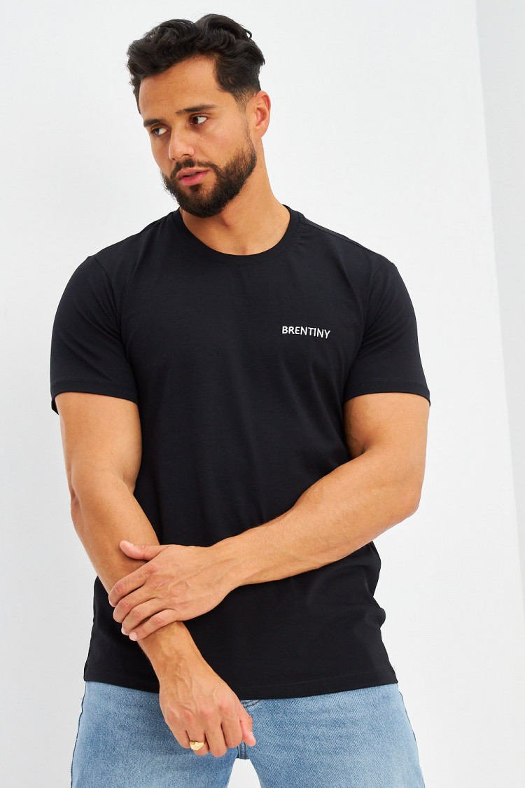 T-shirt basique logo Brentiny brodé noir