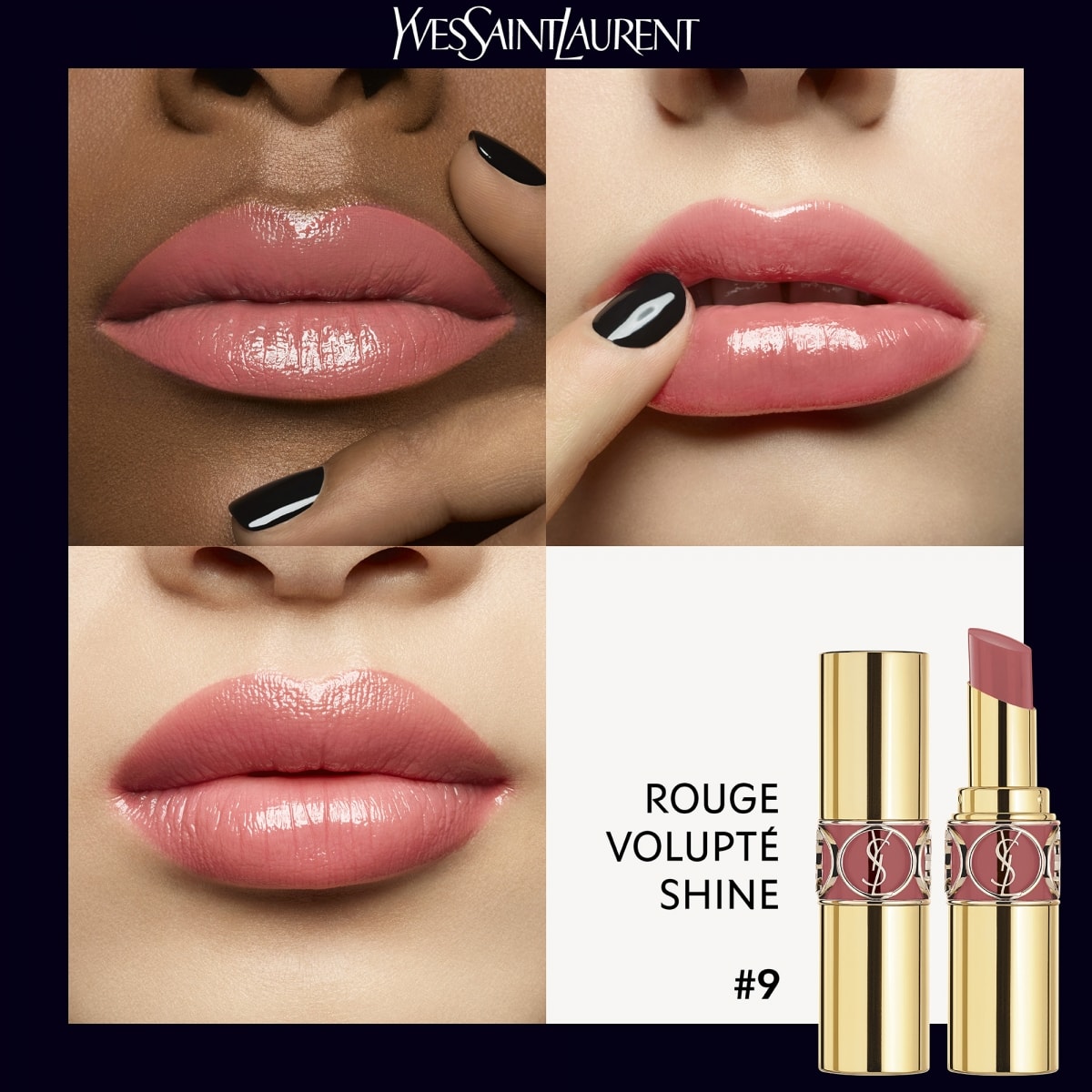 YVES SAINT LAURENT Rouge Volupté Shine Oil-In-Stick Rouge à Lèvres alliant Couleur, Soin et Brillance Longue Tenue