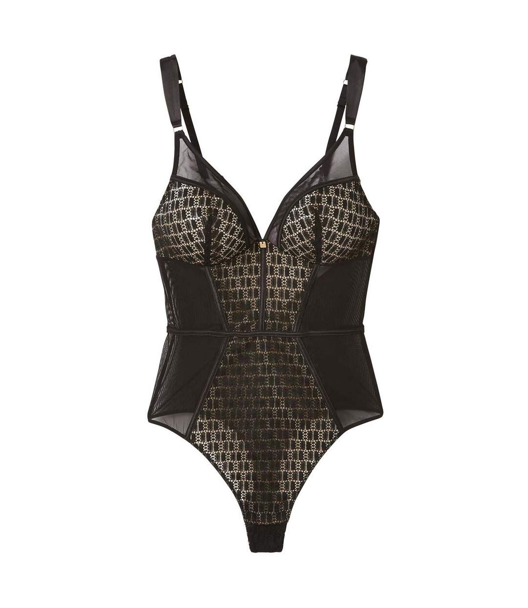 Body tanga noir Merveilleux