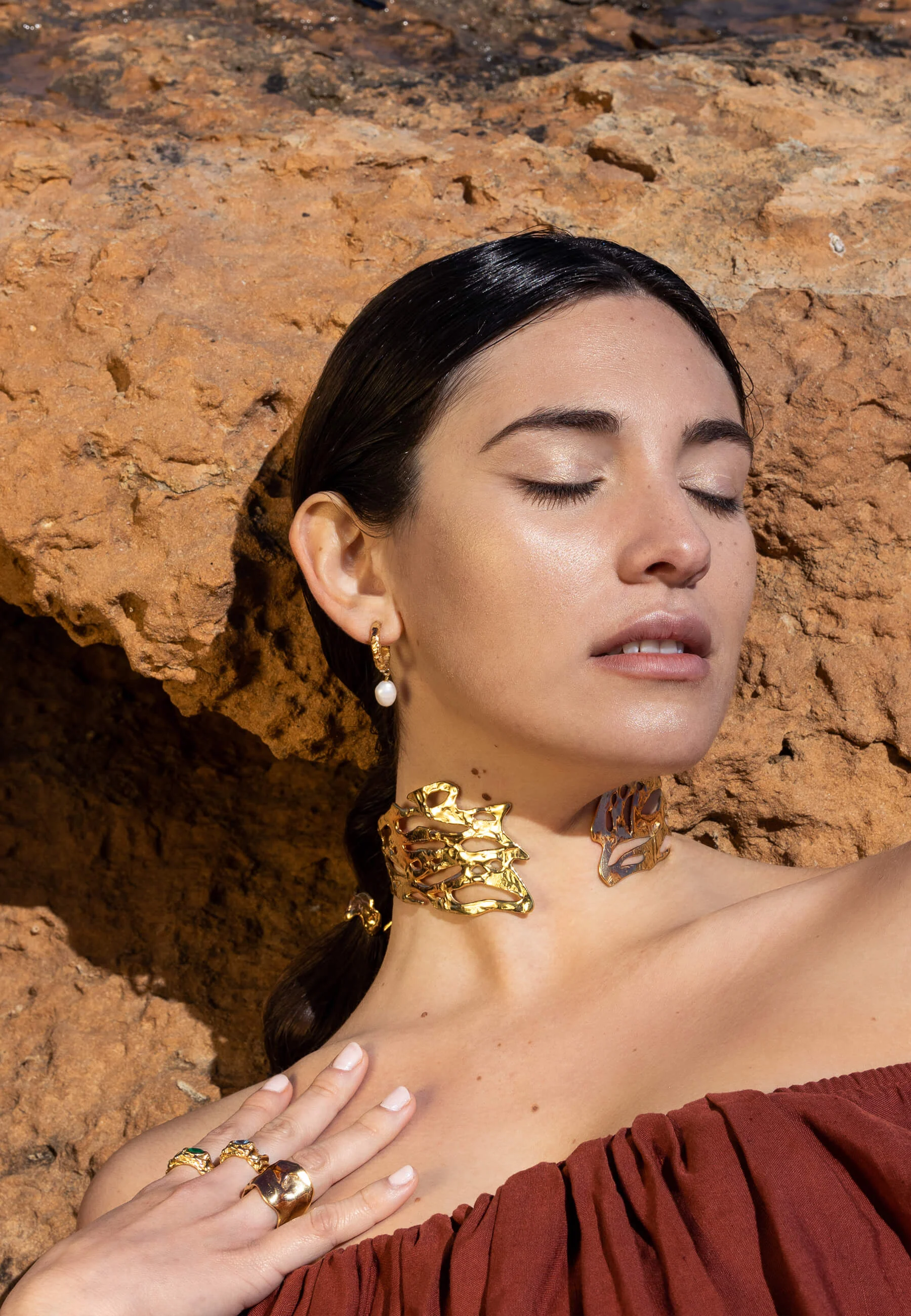 COLLIER CHOKER JUDY - Collier choker artisanal | Doré