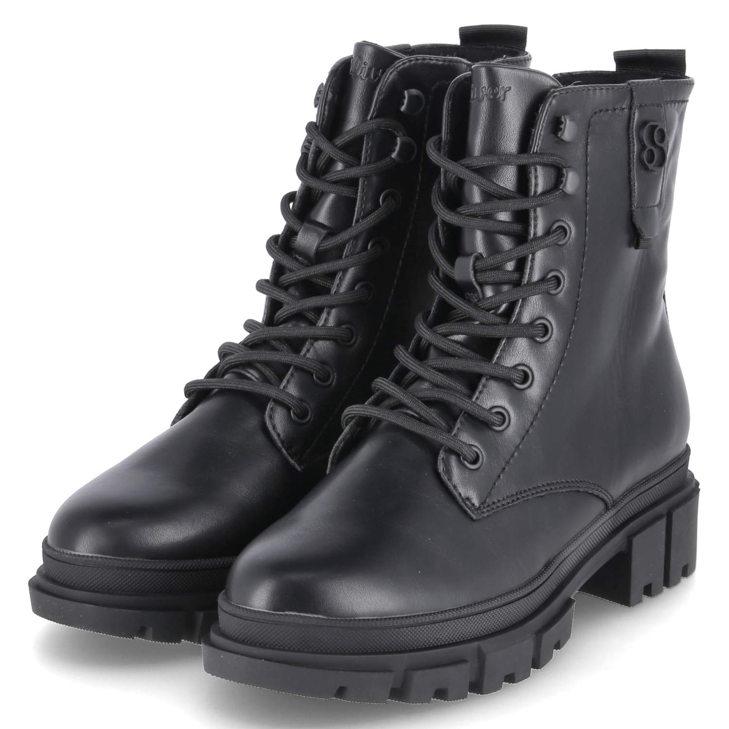 s.Oliver Schnürstiefeletten - black