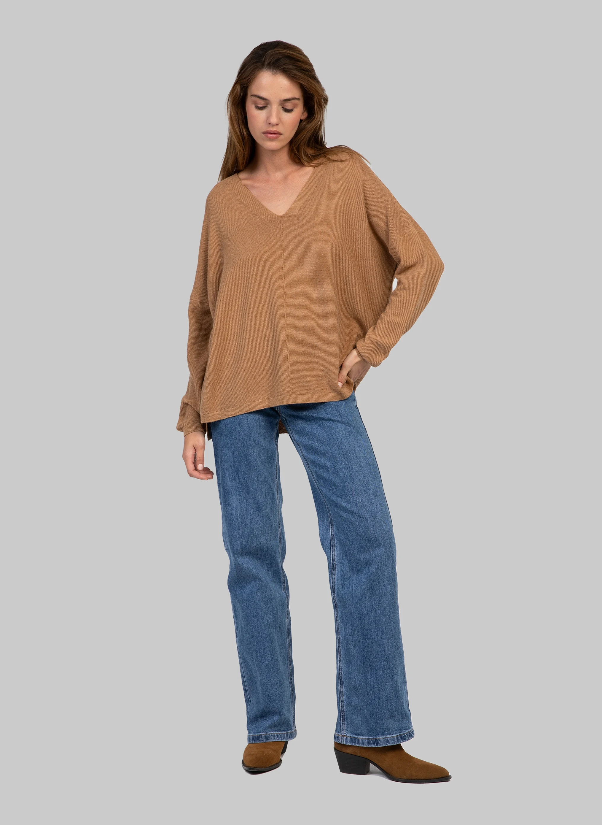 LAMAJAIC - Pull col V| Beige