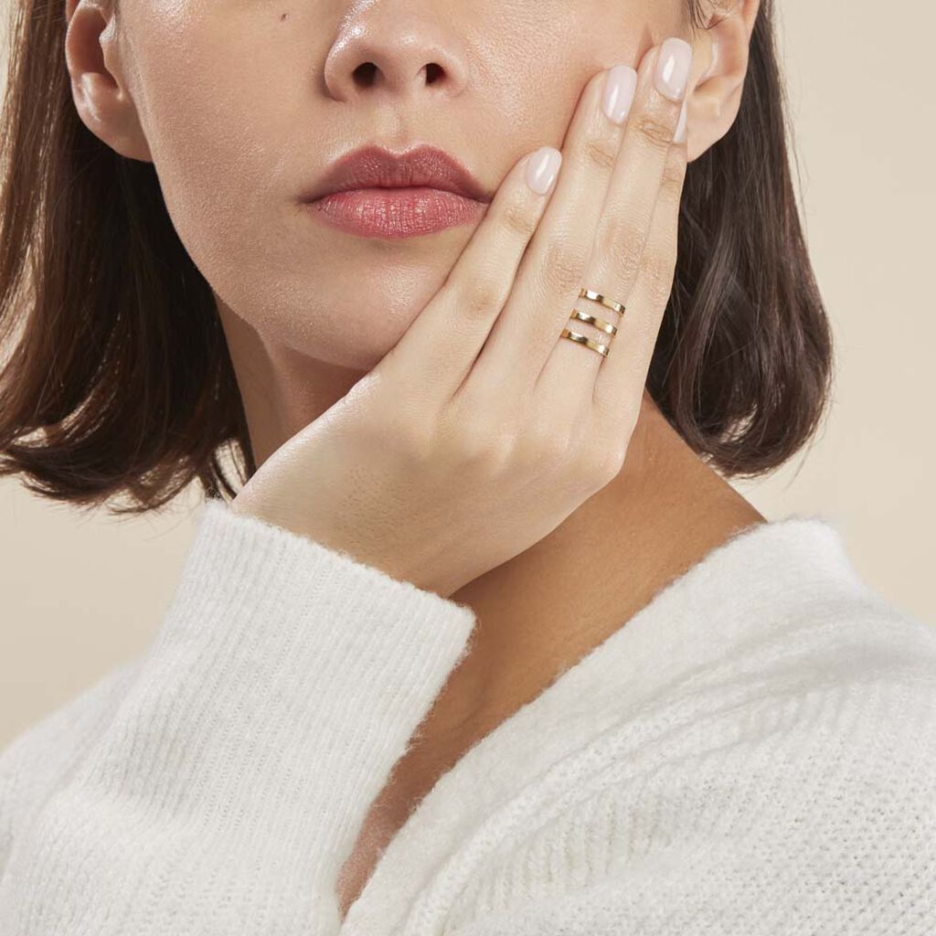 Bague Ajustable Adel Acier Doré