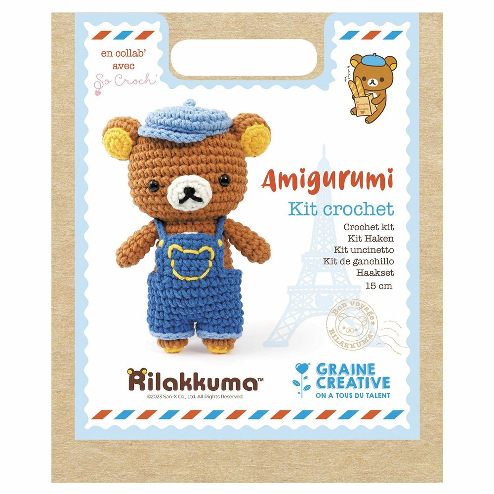 Ma peluche en crochet amigurumi - rilakkuma salopette