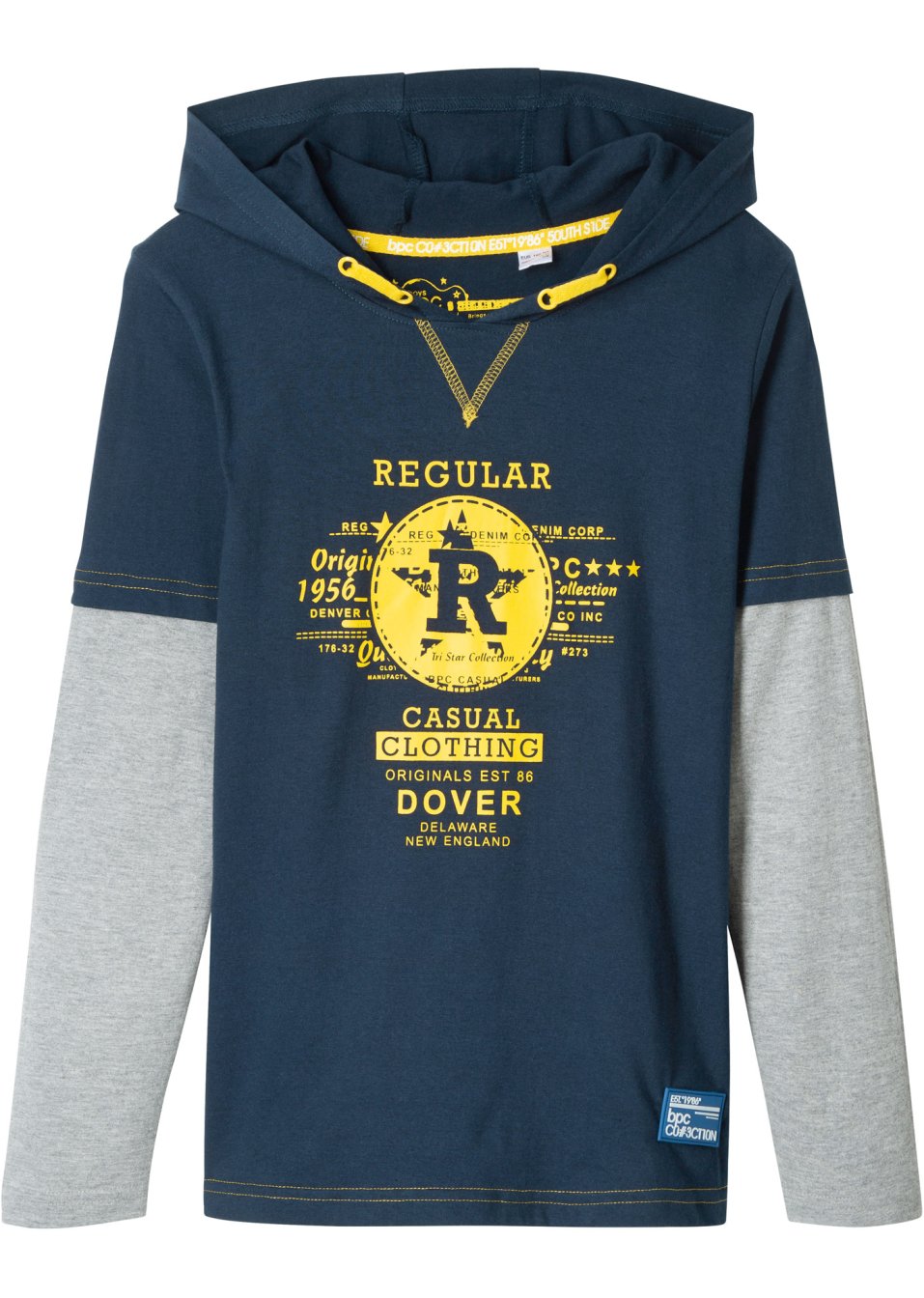 T-shirt garçon double épaisseur à capuche
