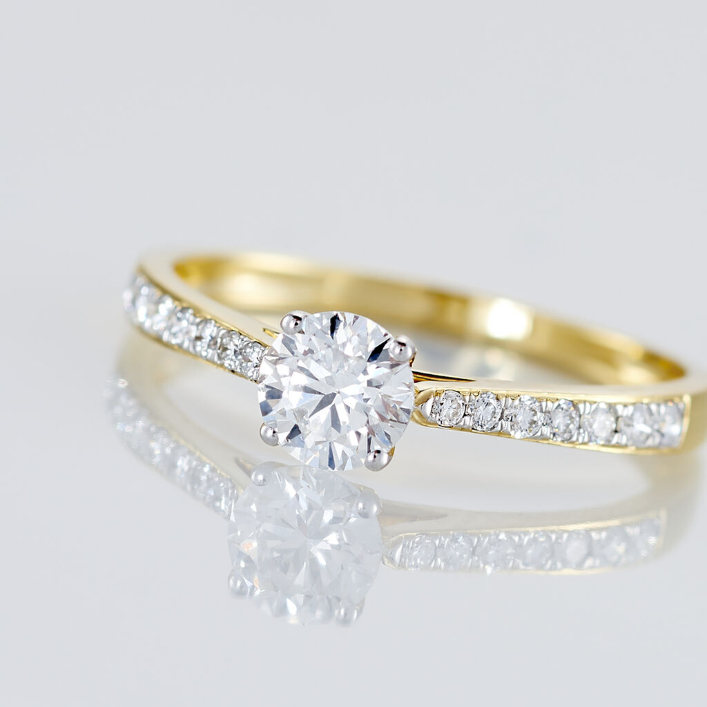 Bague Solitaire Hemera Or Jaune Diamant Synthetique