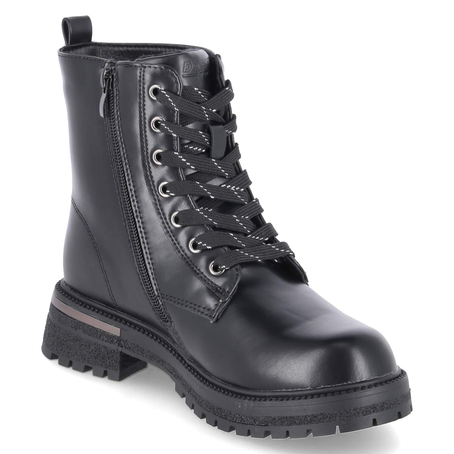 Dockers Schnürstiefeletten - schwarz/silber