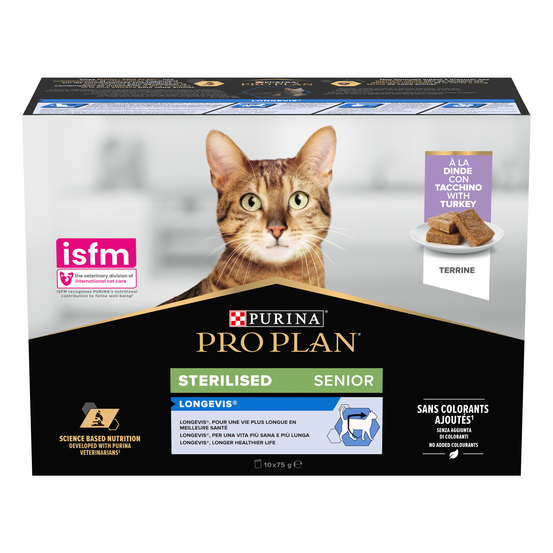 Terrine sterilised Longevis dinde - chat senior 10x75g