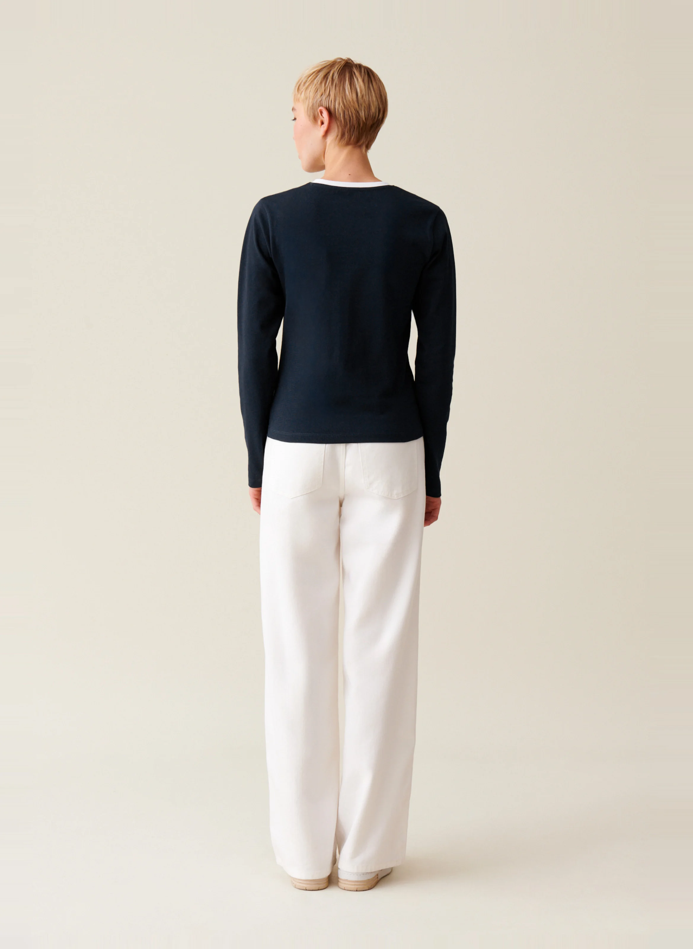 Tee-shirt manches longues en coton | Bleu