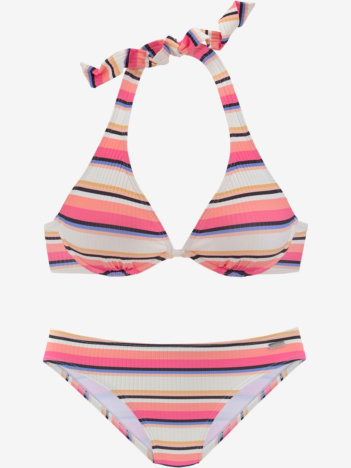 Maillot de bain à armatures motif rayé tendance