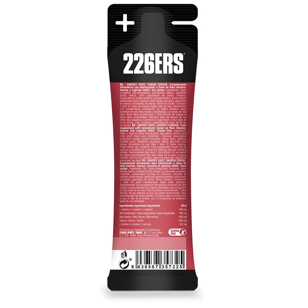 226ERS Energy Shot 60ml Zero CAFF Kirsche kleben