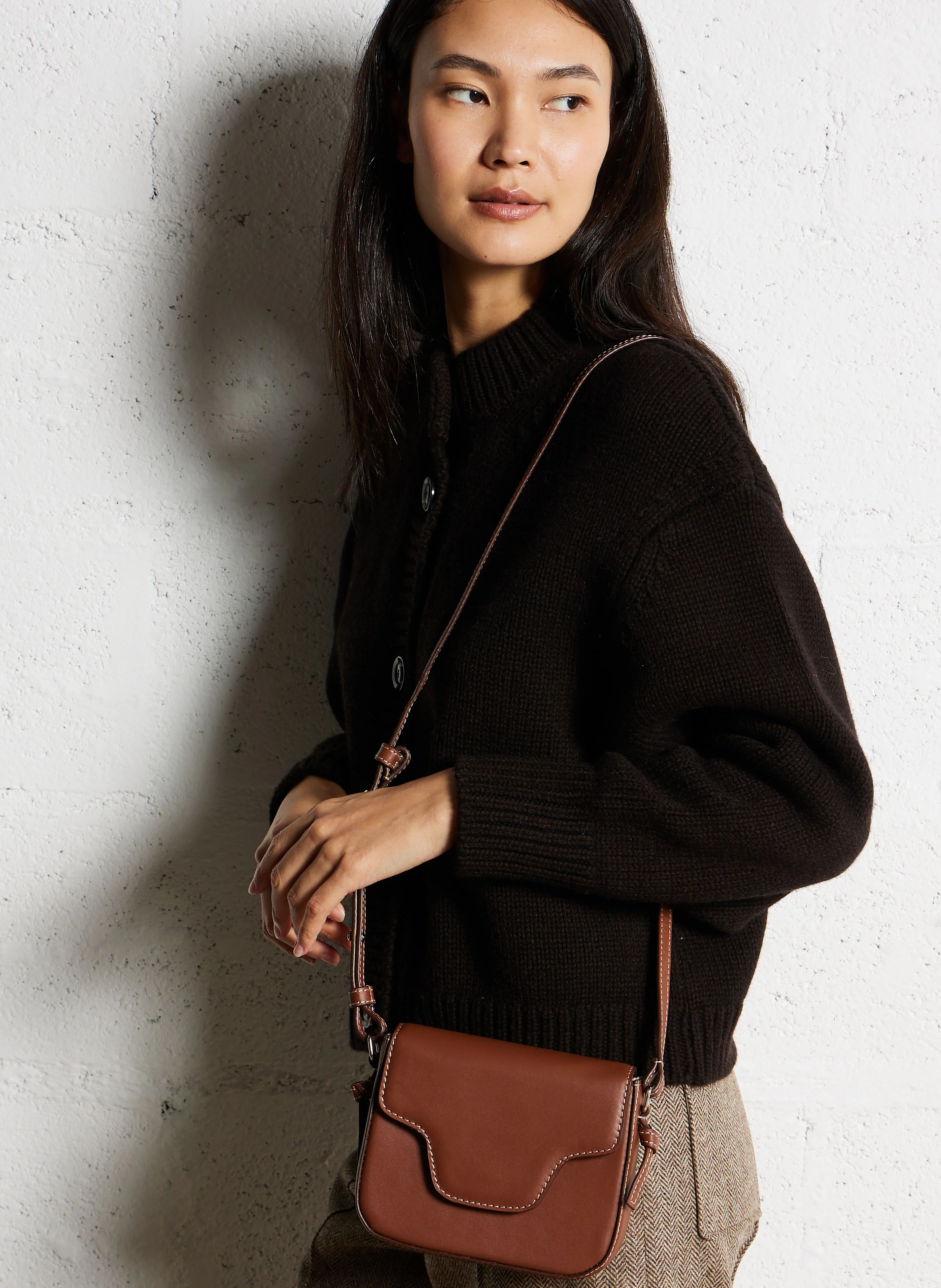 IRIS - Sac bandoulière en cuir | Marron