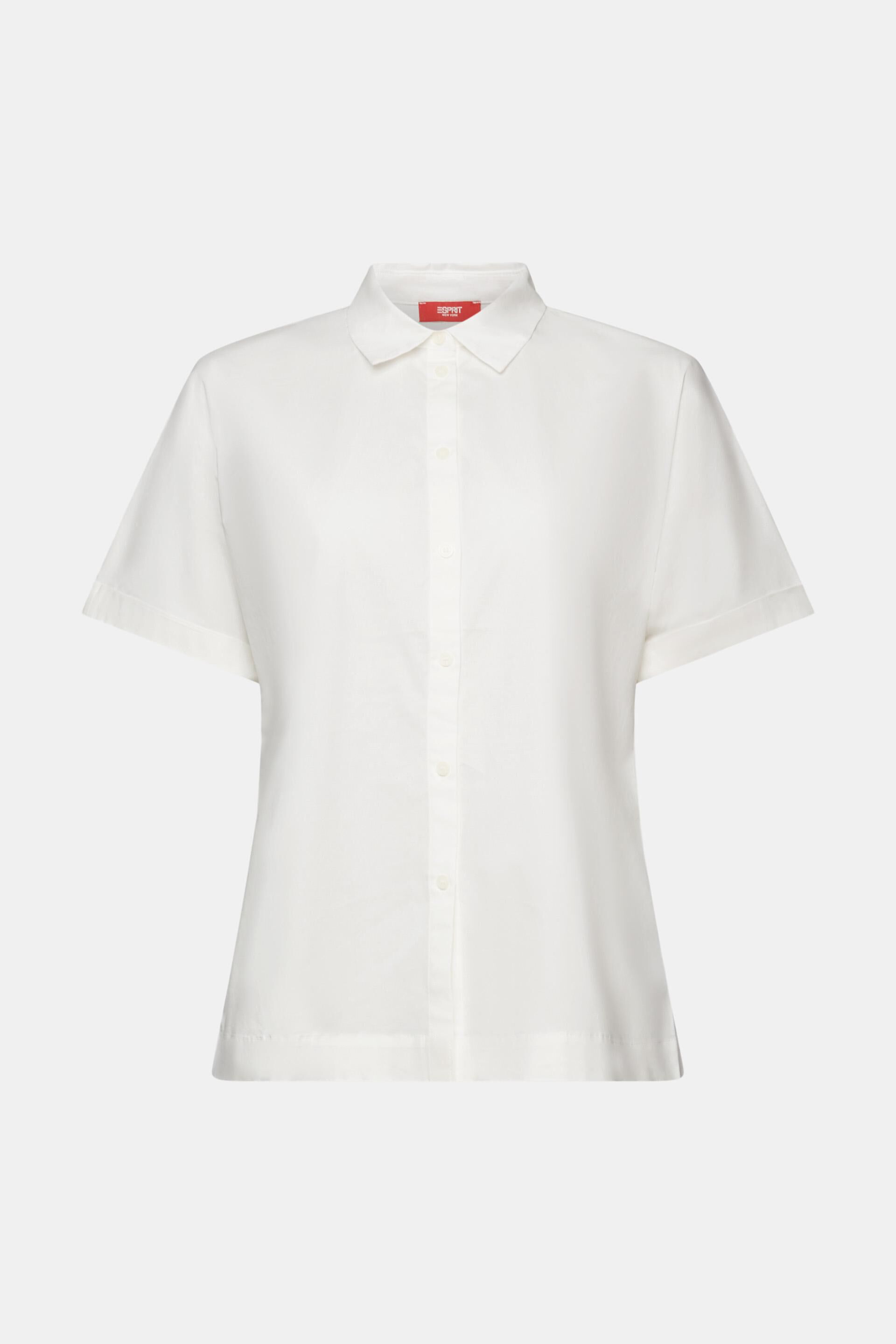 Chemise à manches courtes en popeline de coton