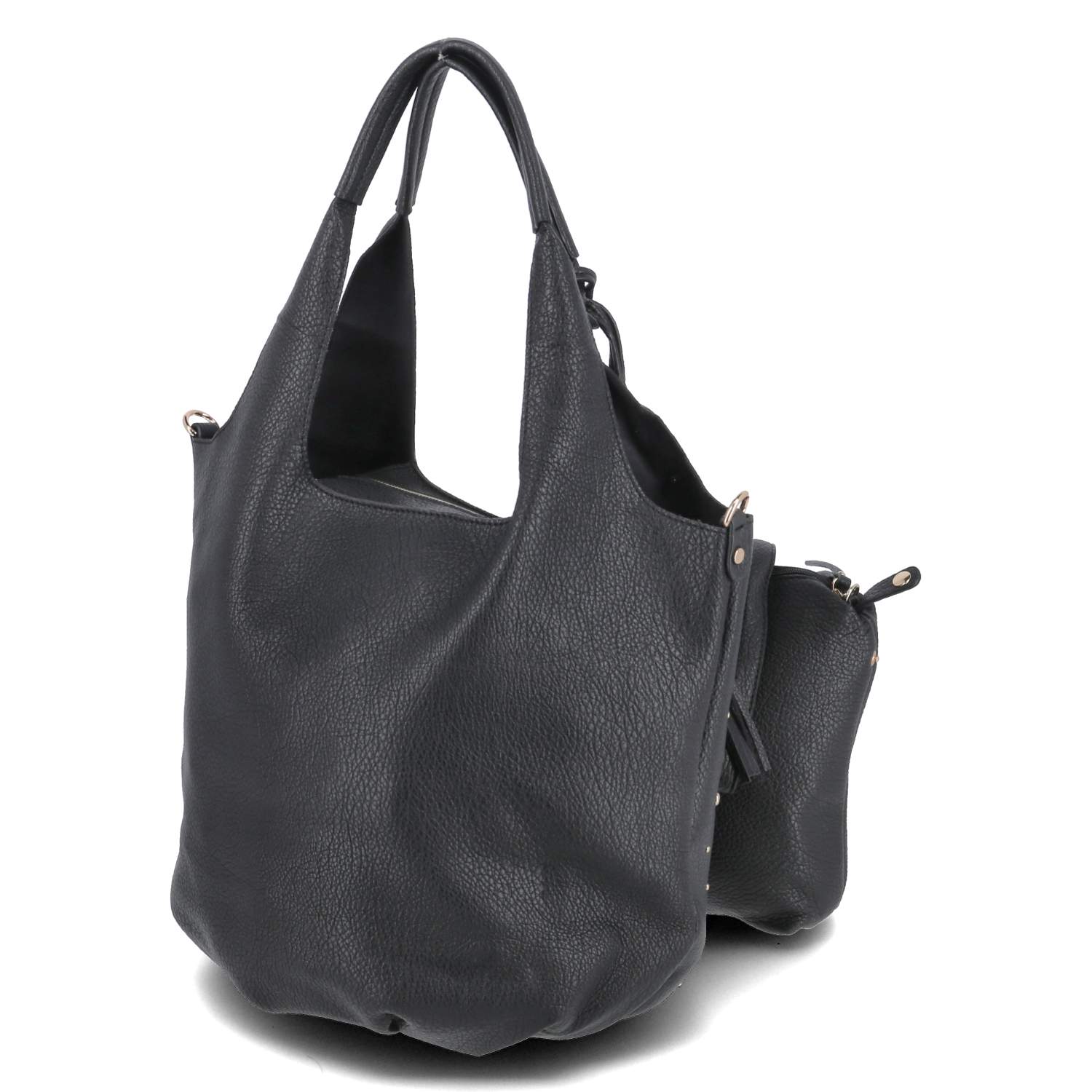Fräulein Frida Bucket Bag - black-mat