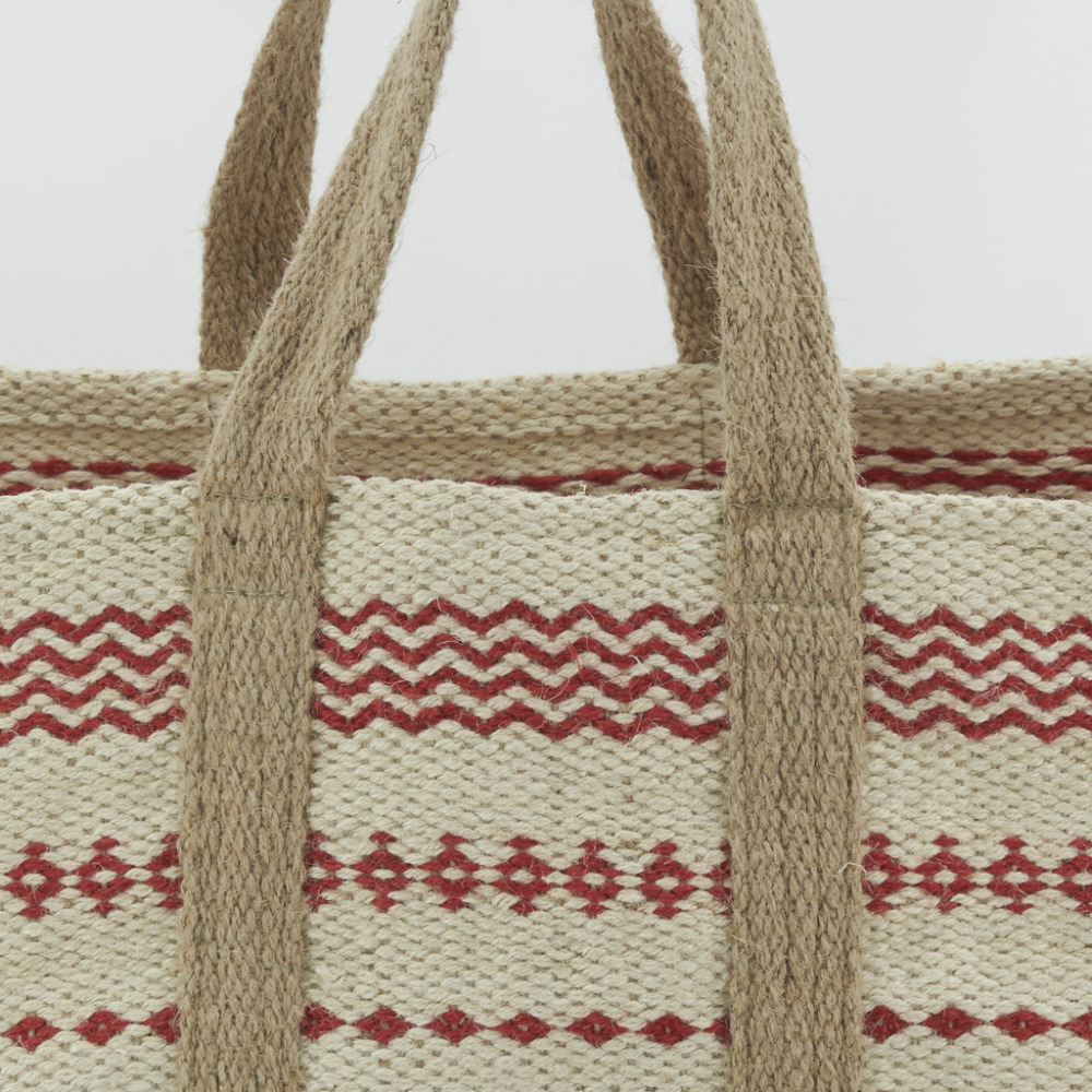 Sac à bûches en jute naturel et teinté