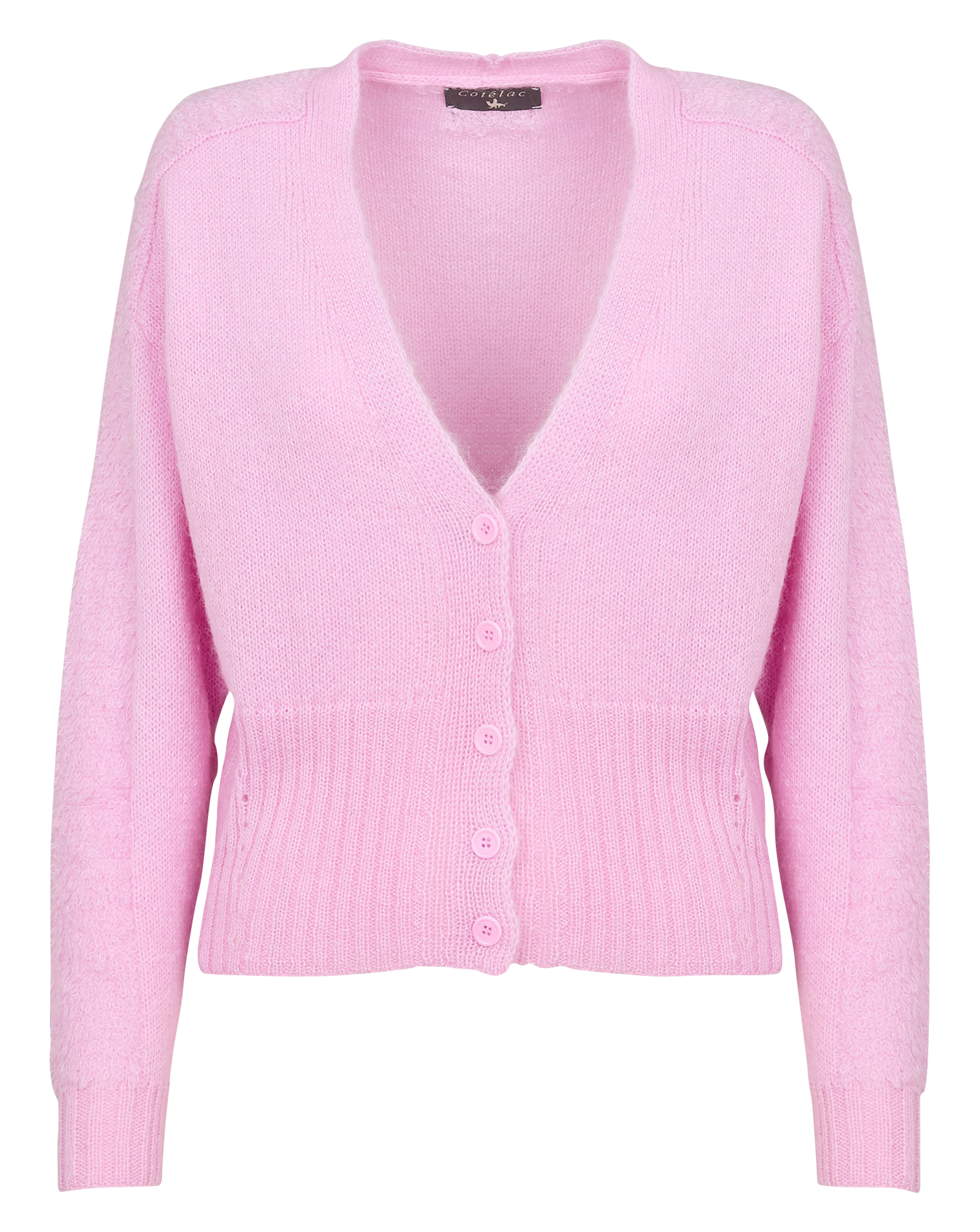 Cardigan boutonné| Rose