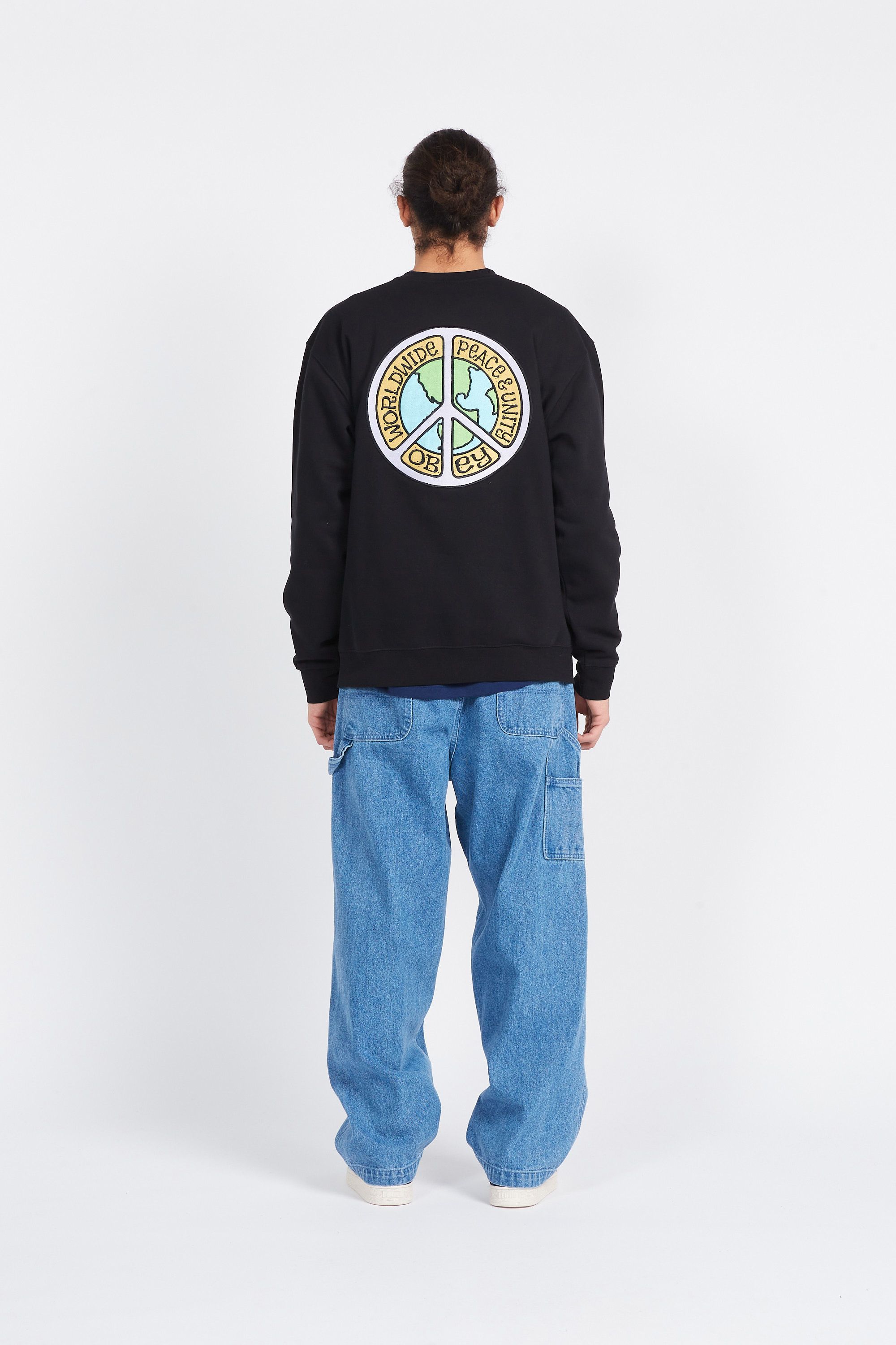 OBEY Sweatshirt  PEACE AND UNITY CREW Noir