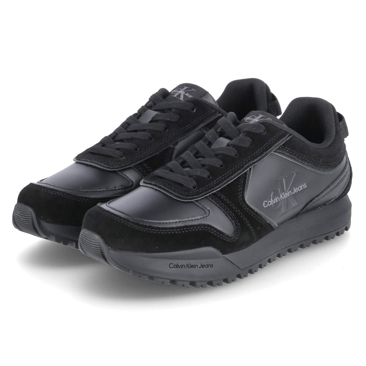 Calvin Klein Jeans Low Sneaker TOOTHY RUNNER IRREGULAR LINES - triple black