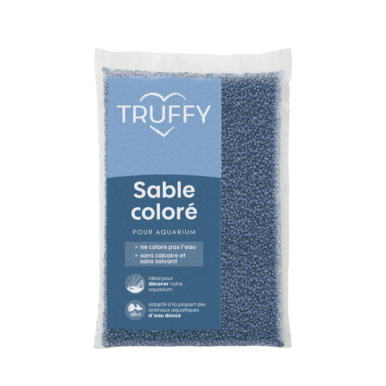 Sable coloré pour aquarium d'eau douce Truffy bleu 5Kg