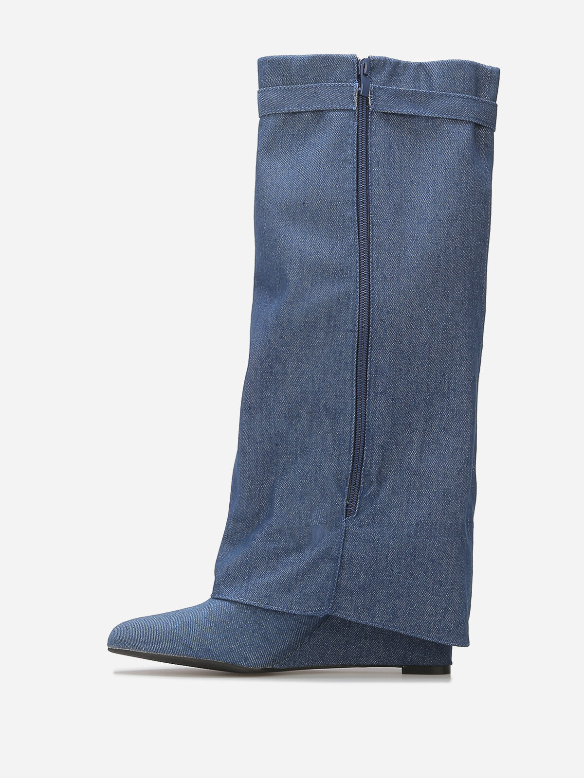 Bottes compensées à rabats- Bleu