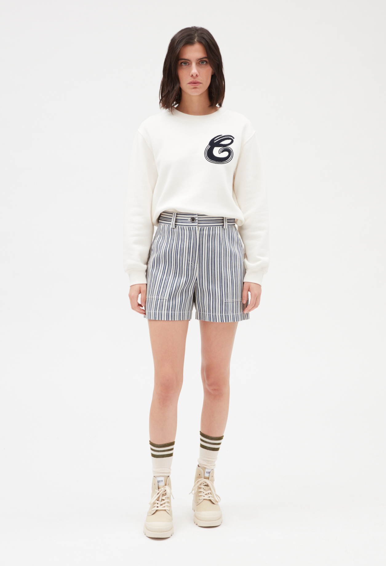 Short raye bicolore