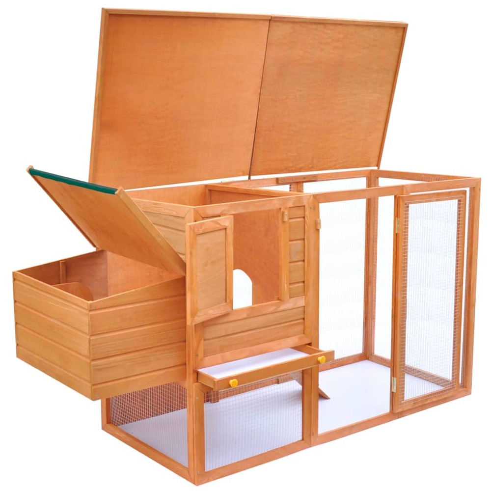 Poulailler d'extérieur avec 1 nichoir 192 x 75 x 103 cm bois marron et vert