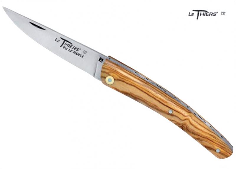 Couteau Le Thiers avec un manche en Olivier
