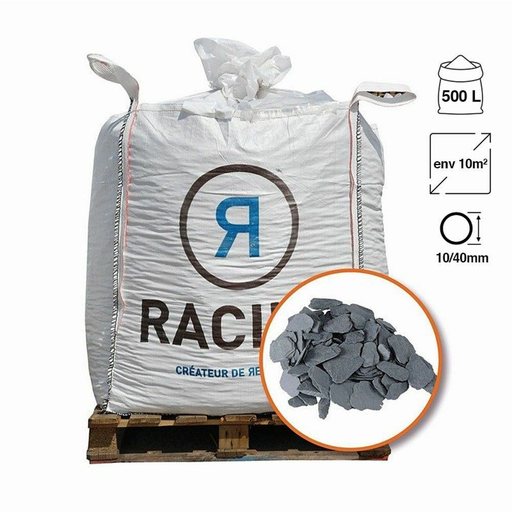 Paillage naturel ardoise grise big bag 500 litres pour 10m2