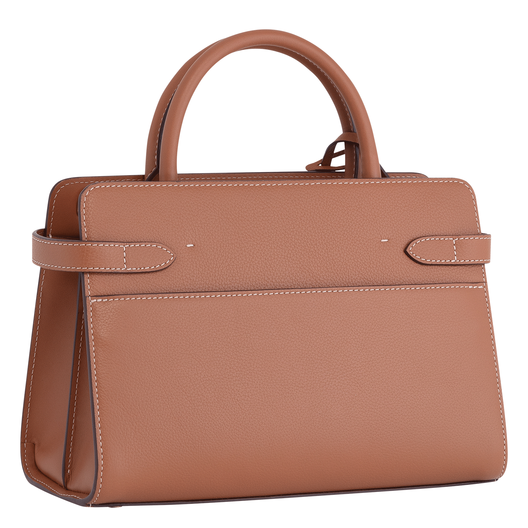 EMILIE - Sac à main en cuir grainé | Marron