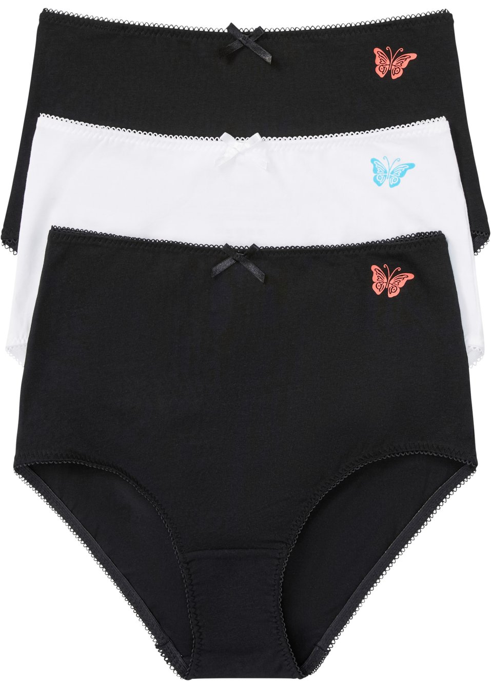 Lot de 3 slips taille haute avec coton