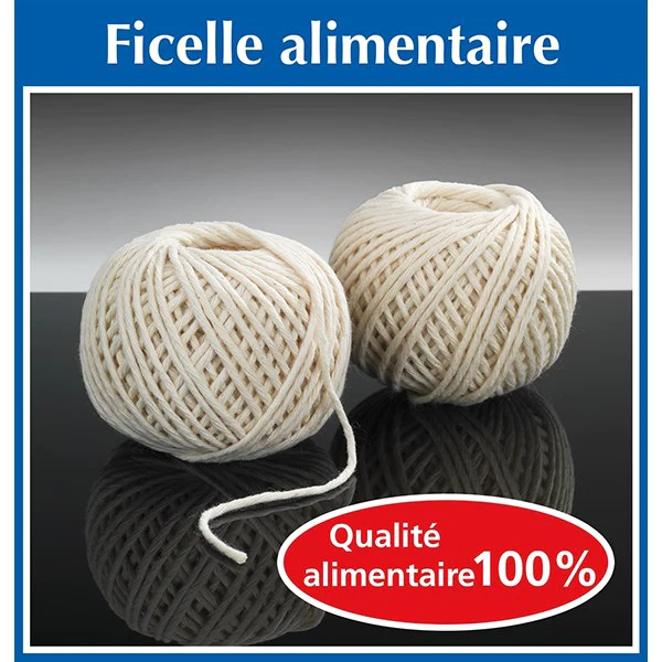 Set 2 bobines ficelles alimentaire 100% coton 2 x 40 m Wenko by Maxime