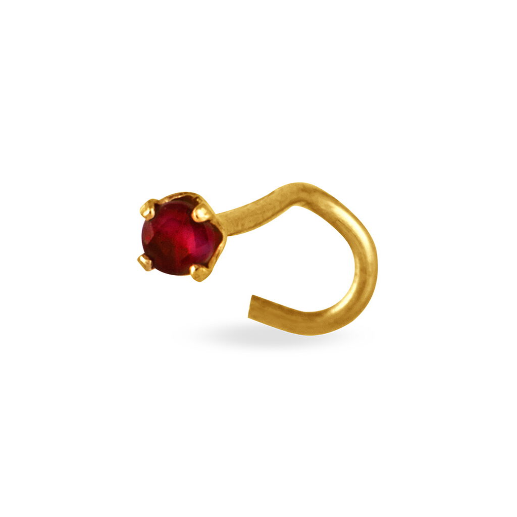 Piercing De Nez Friea Serti Griffe Or Jaune Rubis