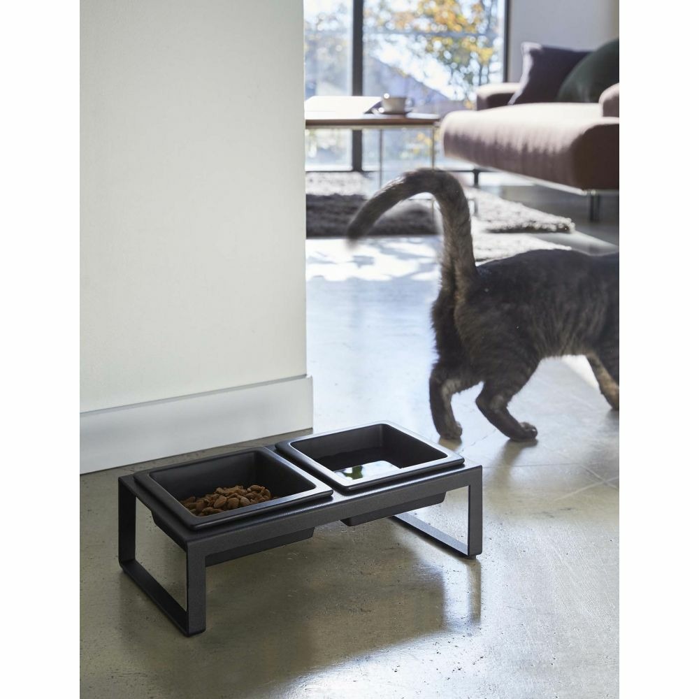 Double gamelle design surélevée pour chat tower