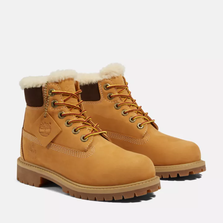 6-inch Boot d'hiver imperméable Timberland Premium pour enfant en jaune