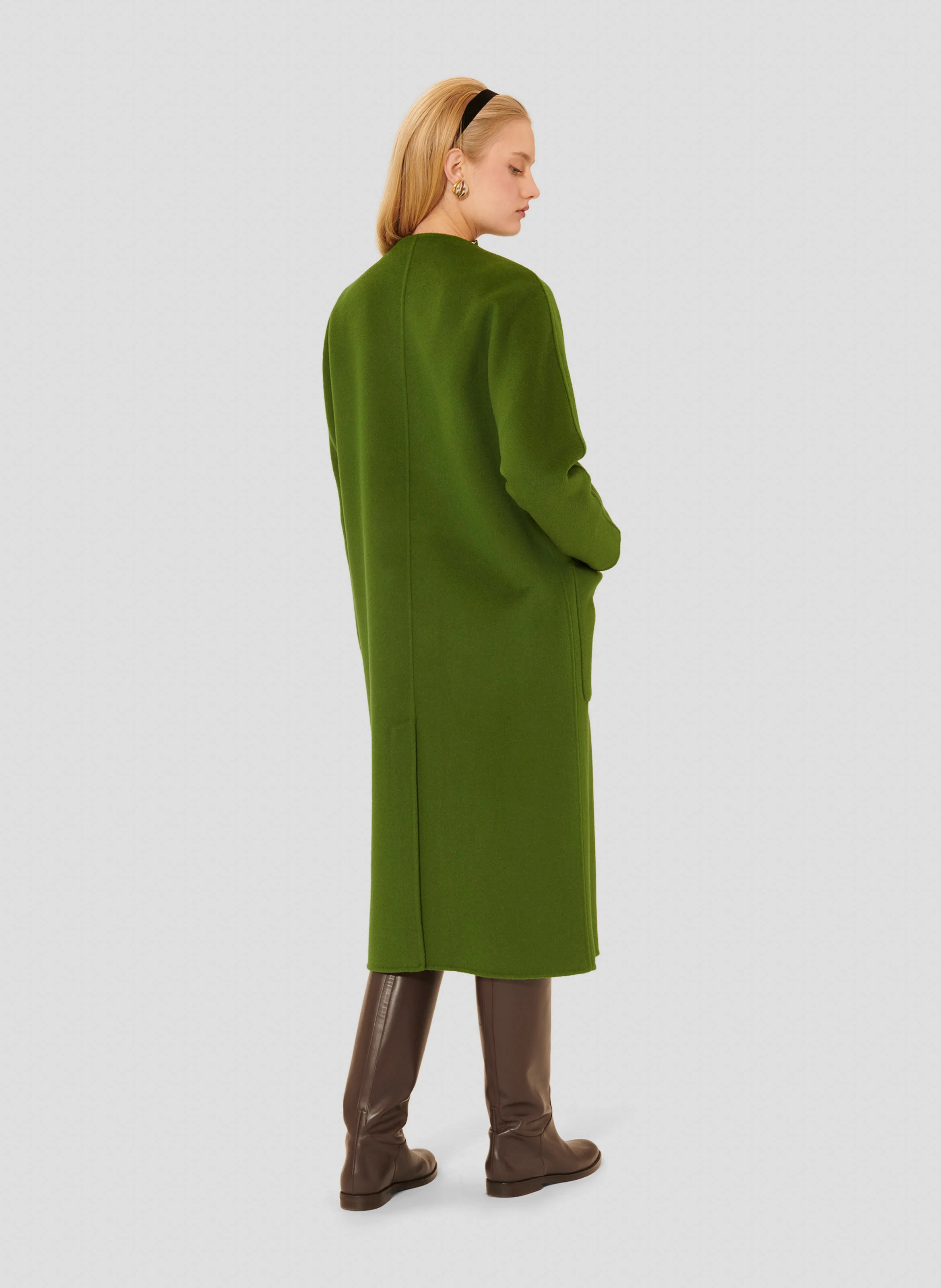 MARA - Manteau oversize en laine mélangée | Vert