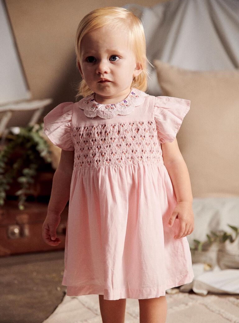 Robe rose en popeline