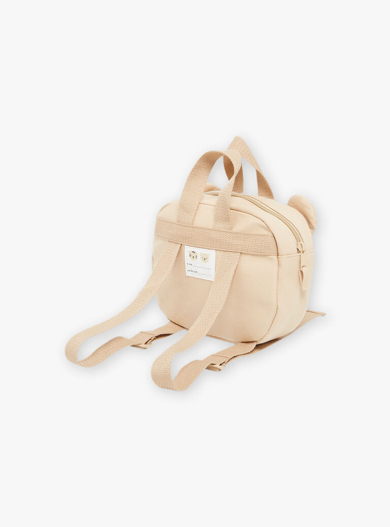 Sac à dos beige avec oreilles 3D