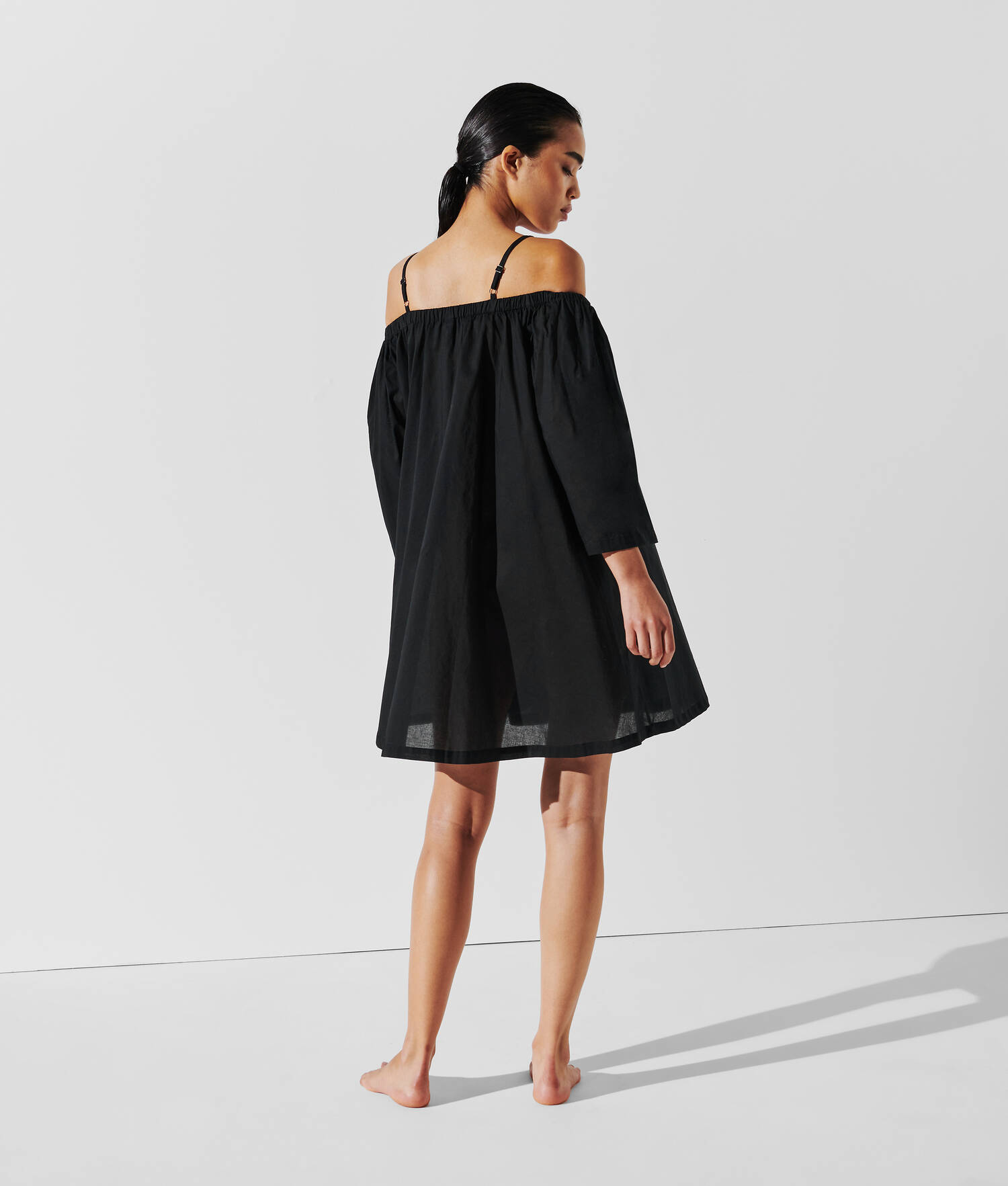 ROBE DE PLAGE À ÉPAULES DÉNUDÉES K/SIGNATURE - Noir