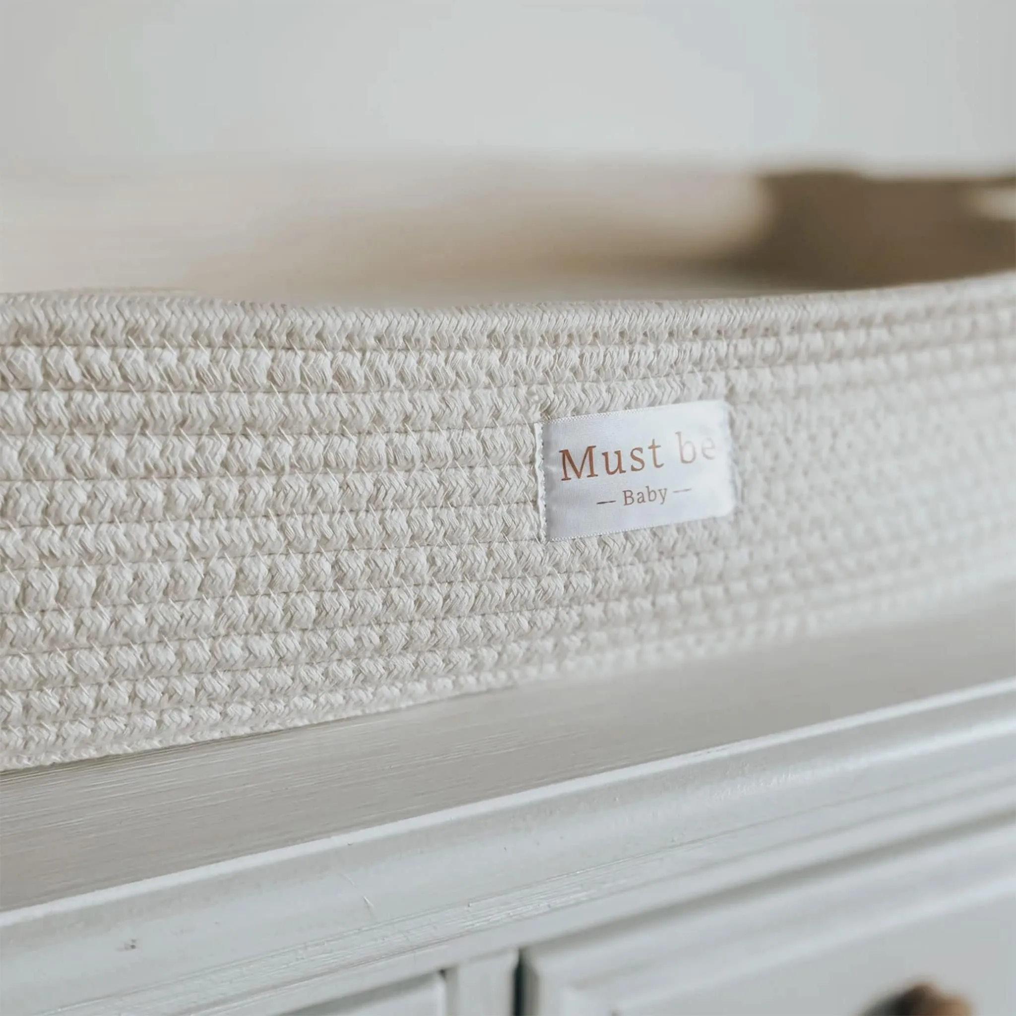 Must Be Baby Panier à Langer en coton et Matelas - Meringue